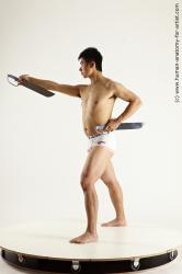Underwear Fighting with sword Man Asian Standing poses - ALL Average Medium Black Standing poses - simple Multi angles poses Academic